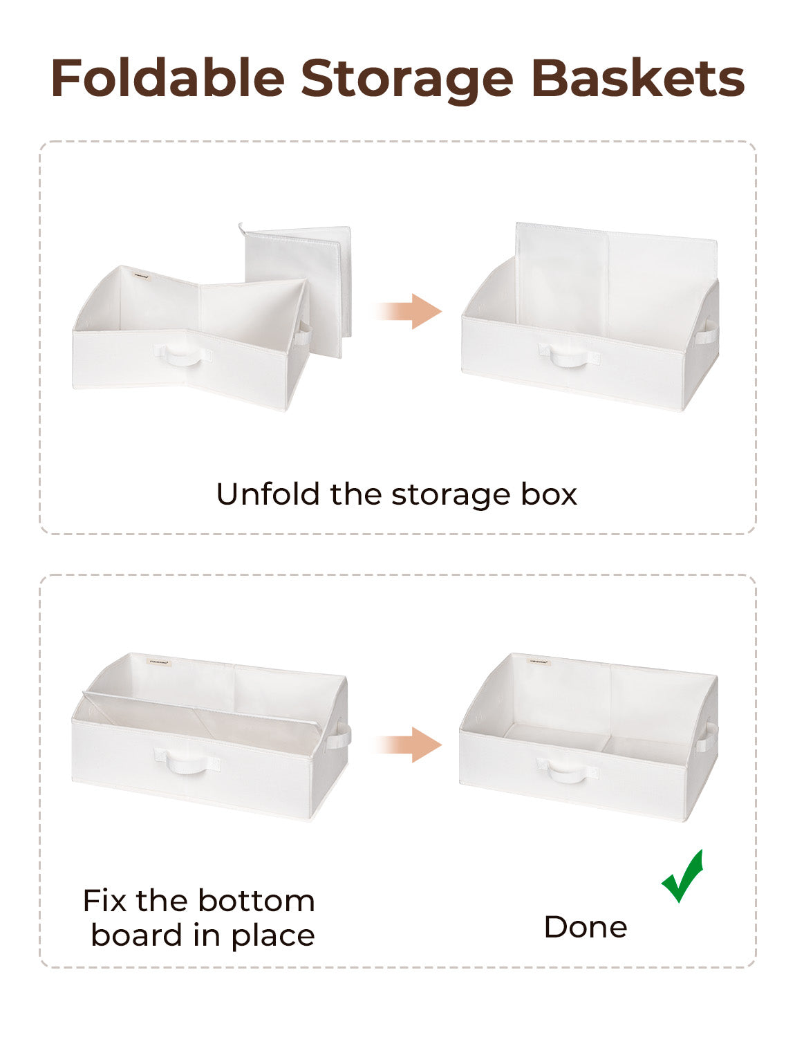Closet Storage Bins, Trapezoid Storage Box, 3-Pack