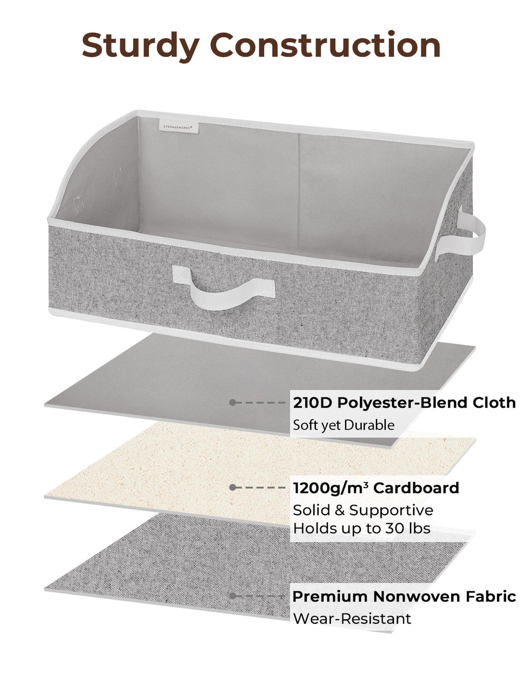 Closet Storage Bins, Trapezoid Storage Box, 3-Pack