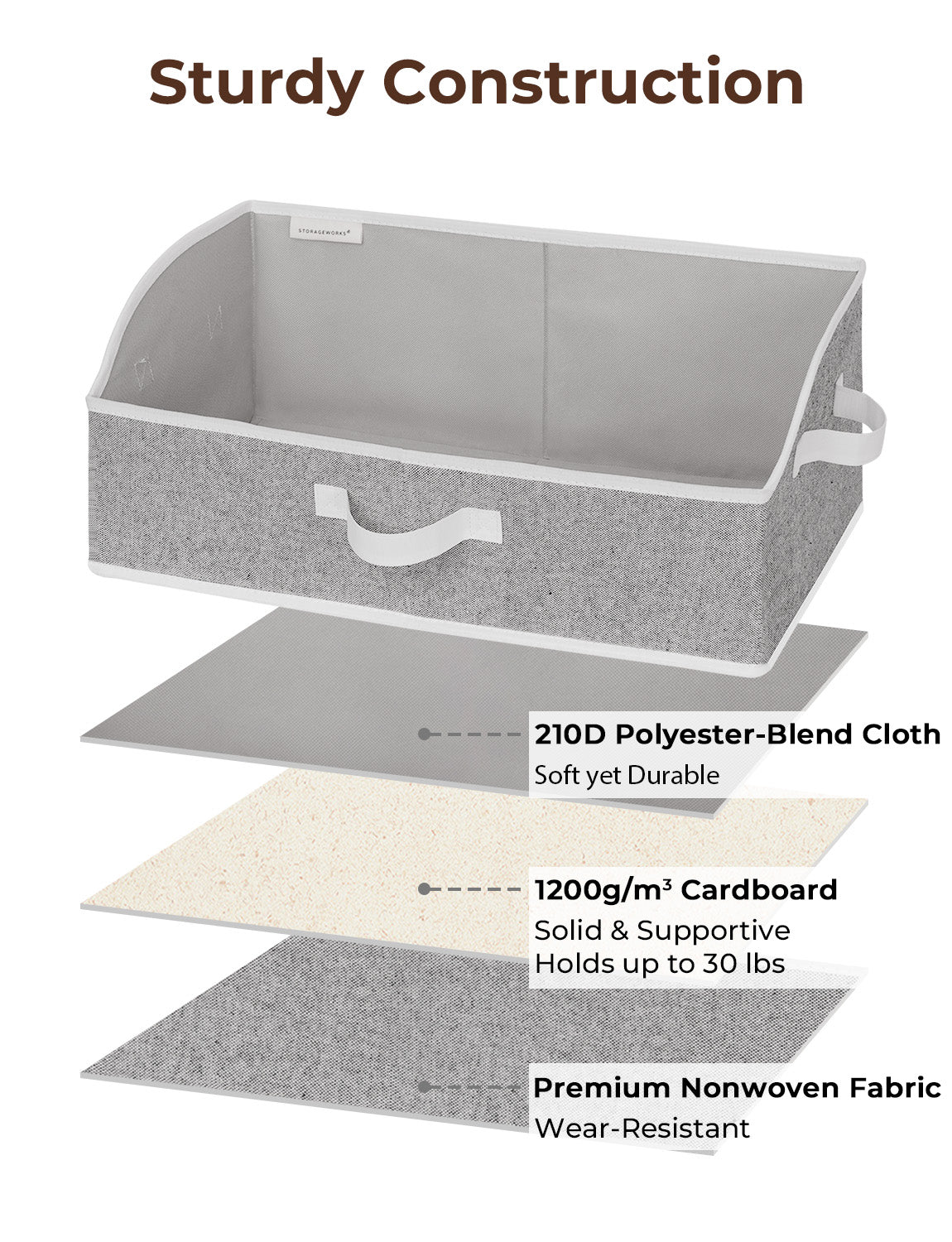 Closet Storage Bins, Trapezoid Storage Box, 3-Pack