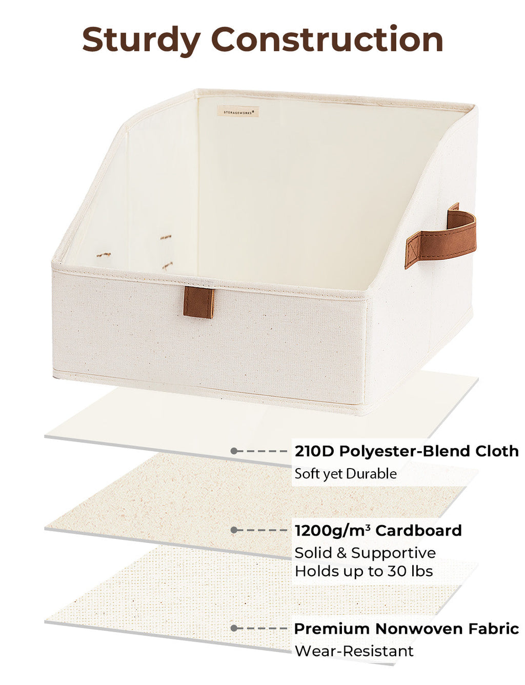 Closet Storage Bins, Trapezoid Storage Box, 3-Pack