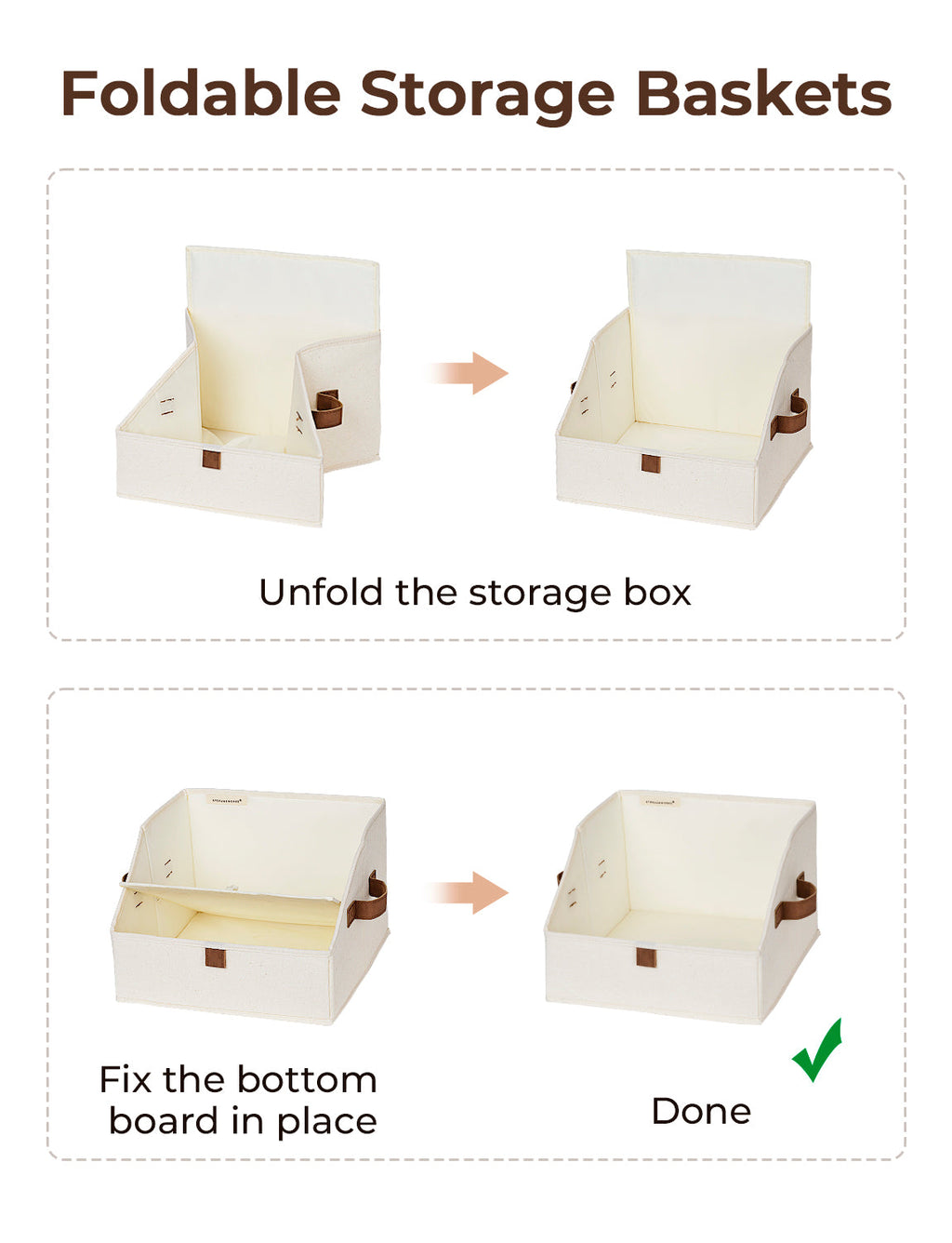 Closet Storage Bins, Trapezoid Storage Box, 3-Pack