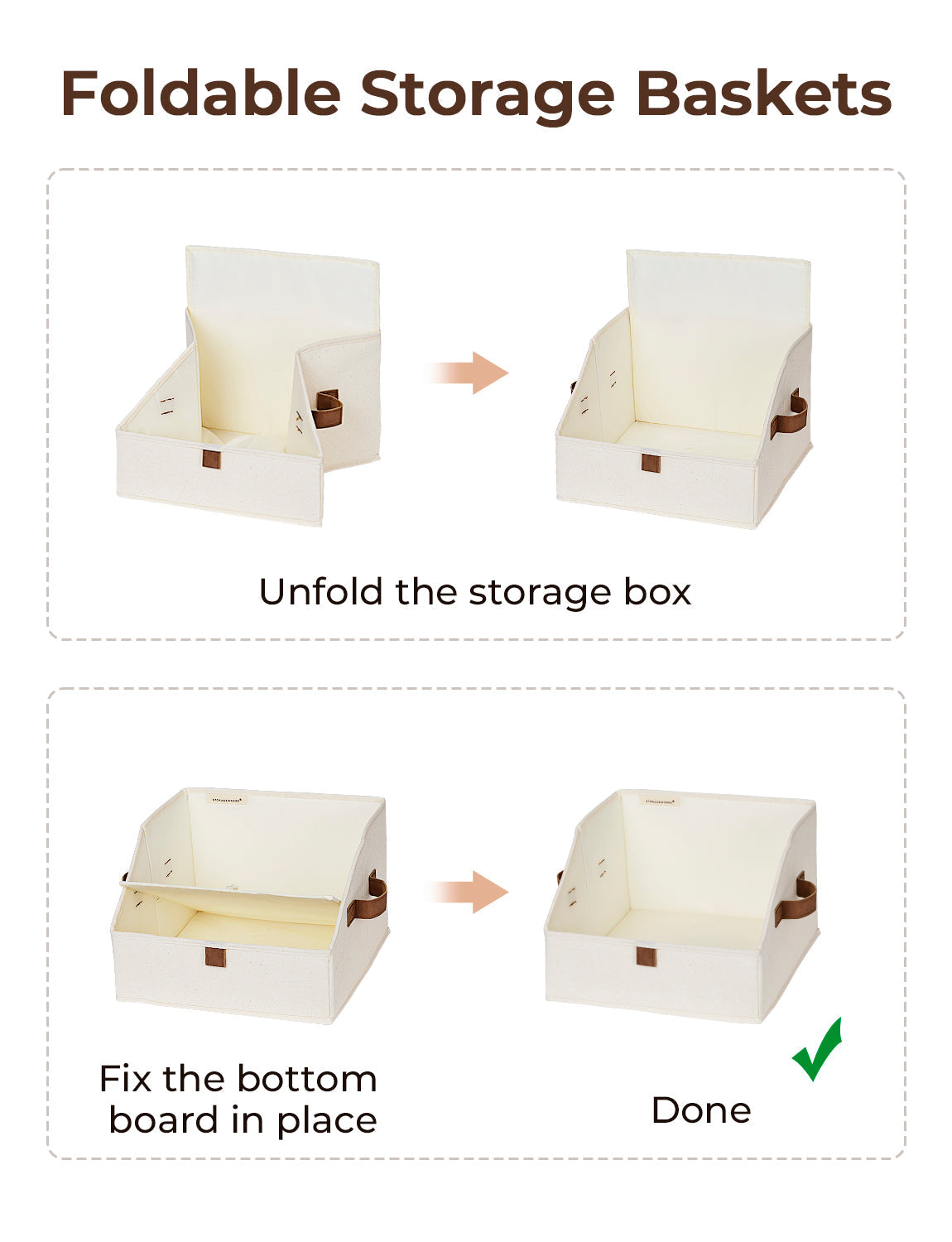Closet Storage Bins, Trapezoid Storage Box, 3-Pack