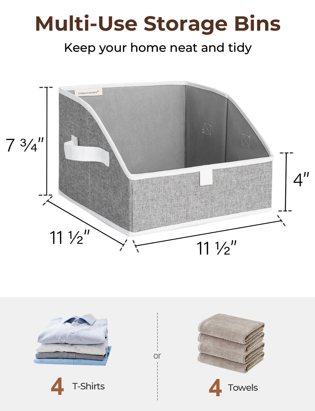 Closet Storage Bins, Trapezoid Storage Box, 3-Pack