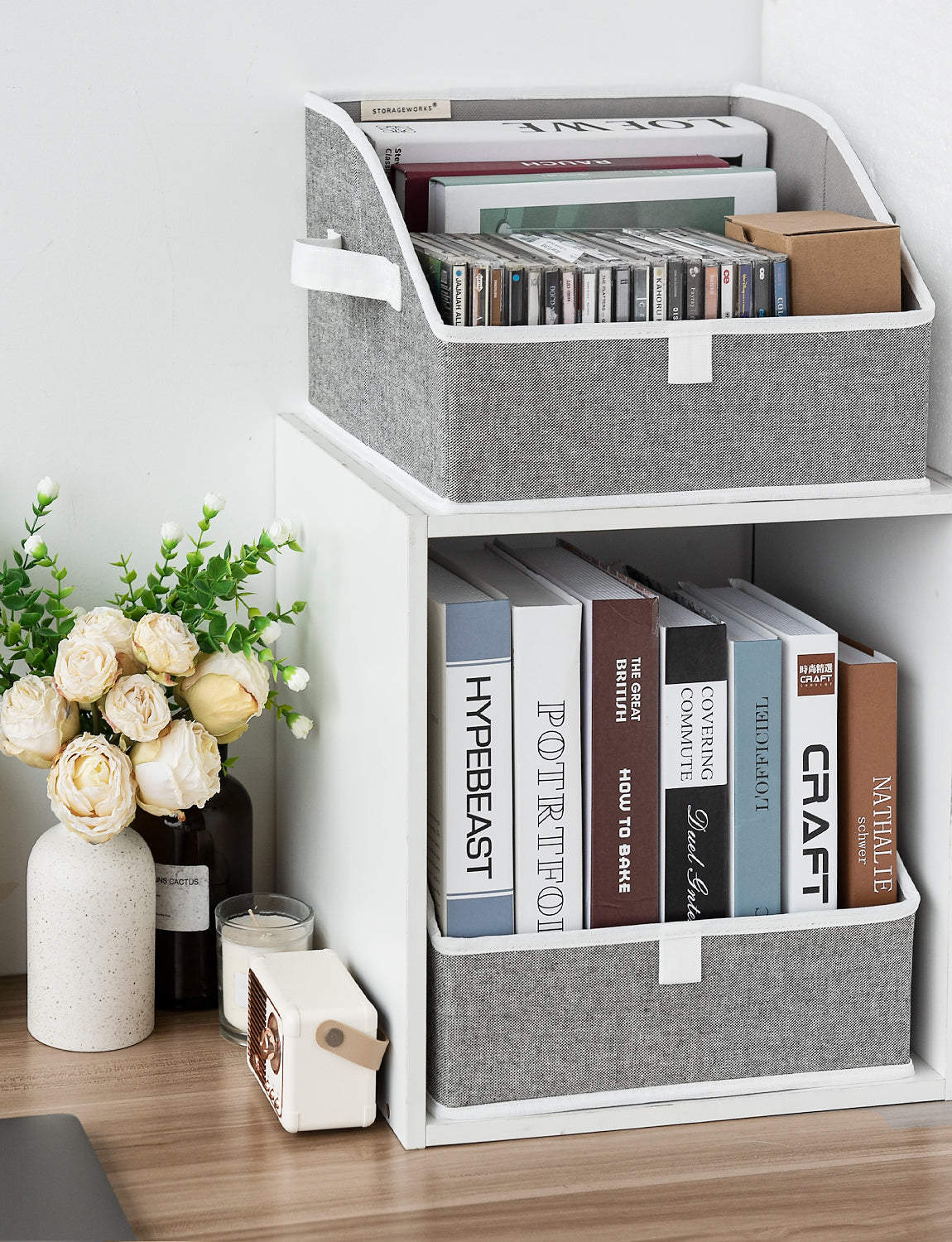 Closet Storage Bins, Trapezoid Storage Box, 3-Pack