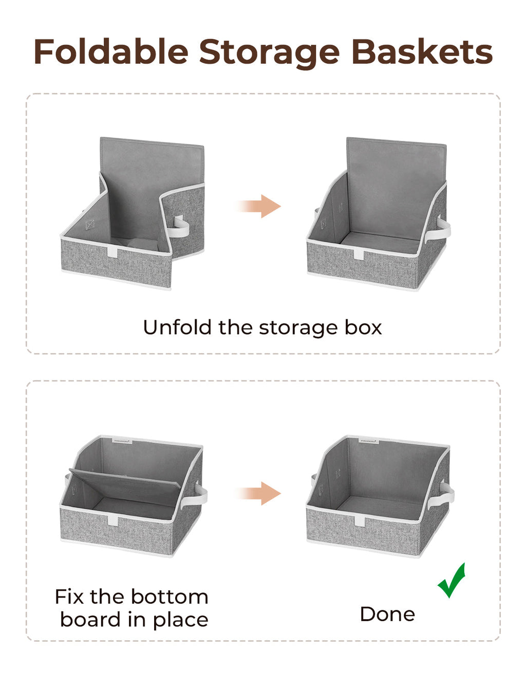 Closet Storage Bins, Trapezoid Storage Box, 3-Pack