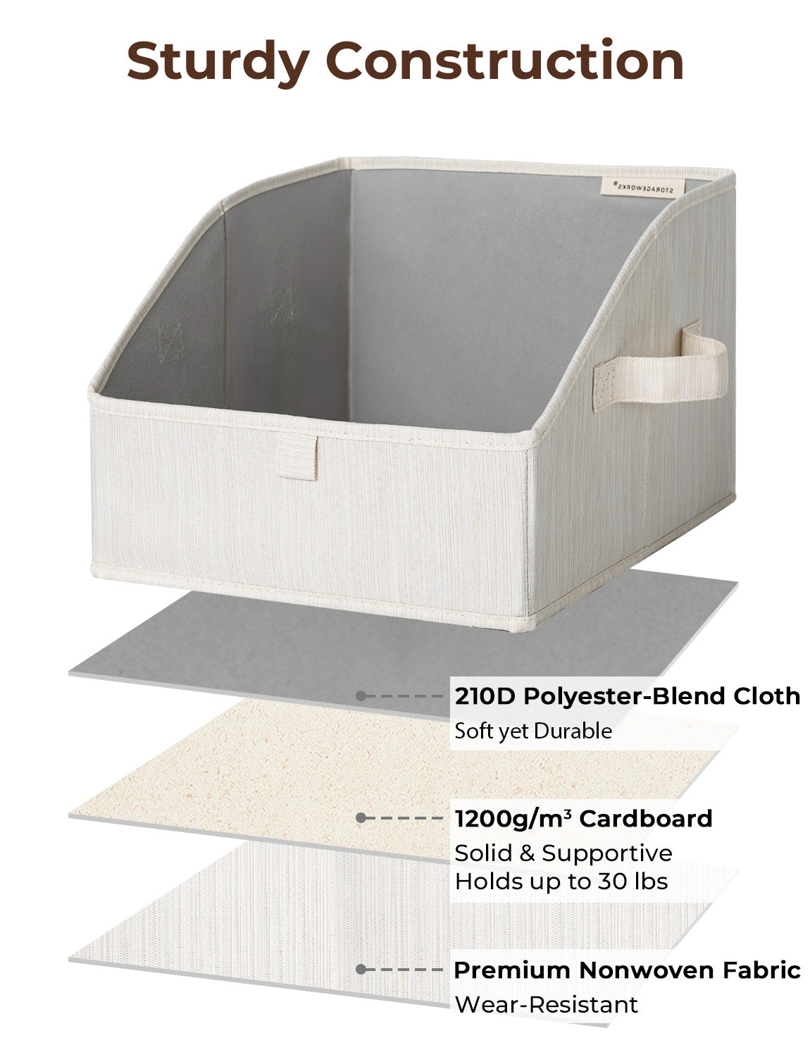 Closet Storage Bins, Trapezoid Storage Box, 3-Pack