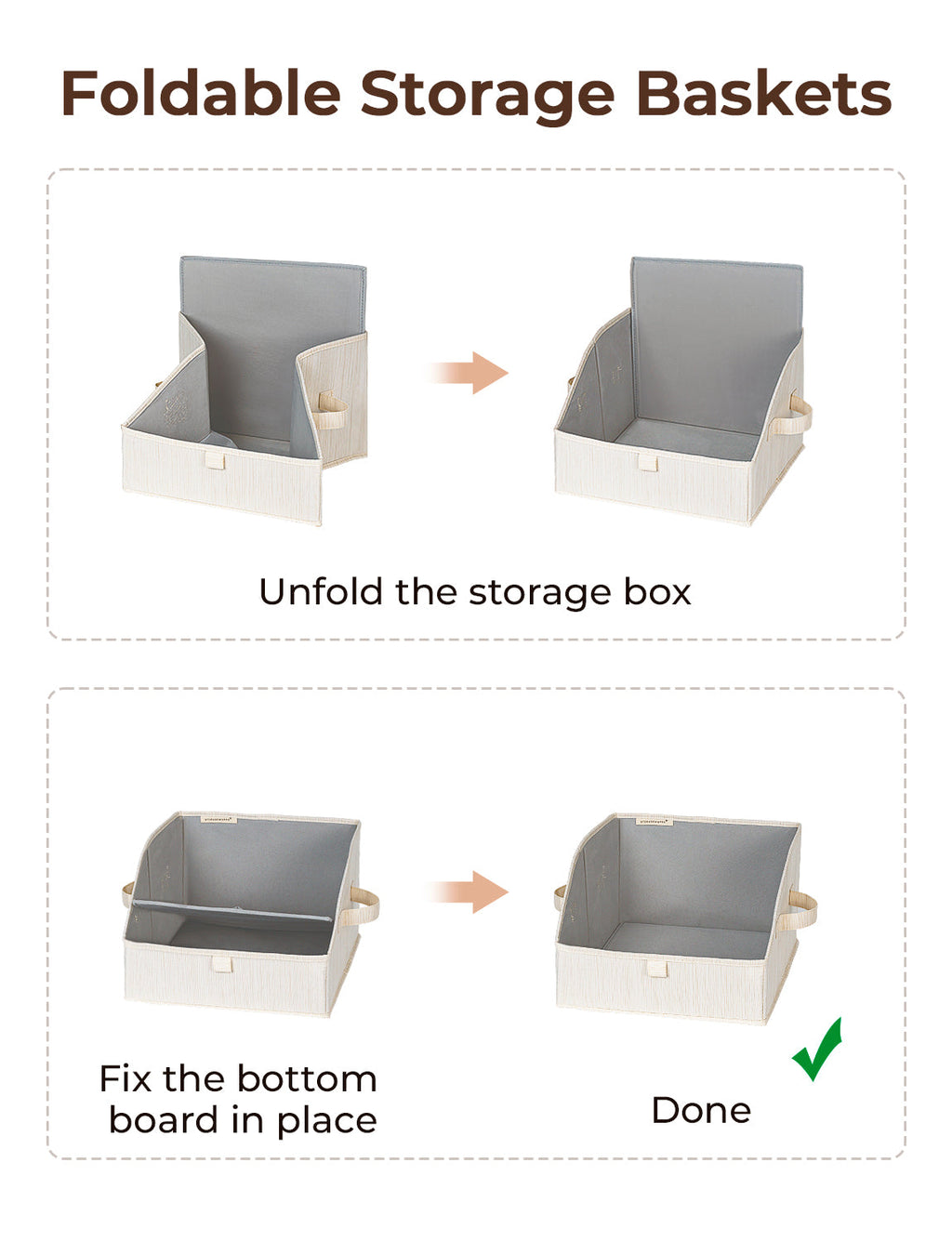 Closet Storage Bins, Trapezoid Storage Box, 3-Pack