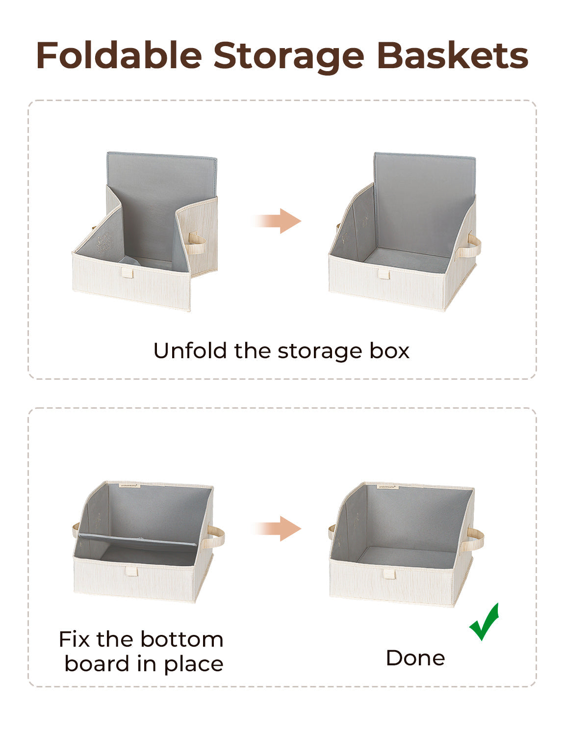 Closet Storage Bins, Trapezoid Storage Box, 3-Pack