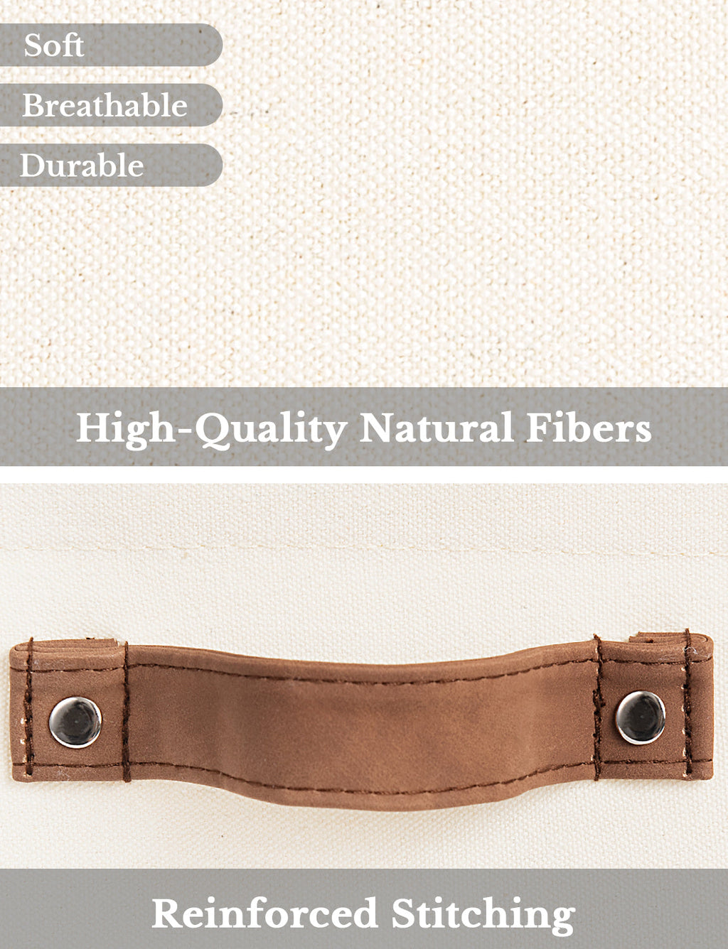 13x13 Inches Storage Cube, Fabric Storage Bins with PU Handles