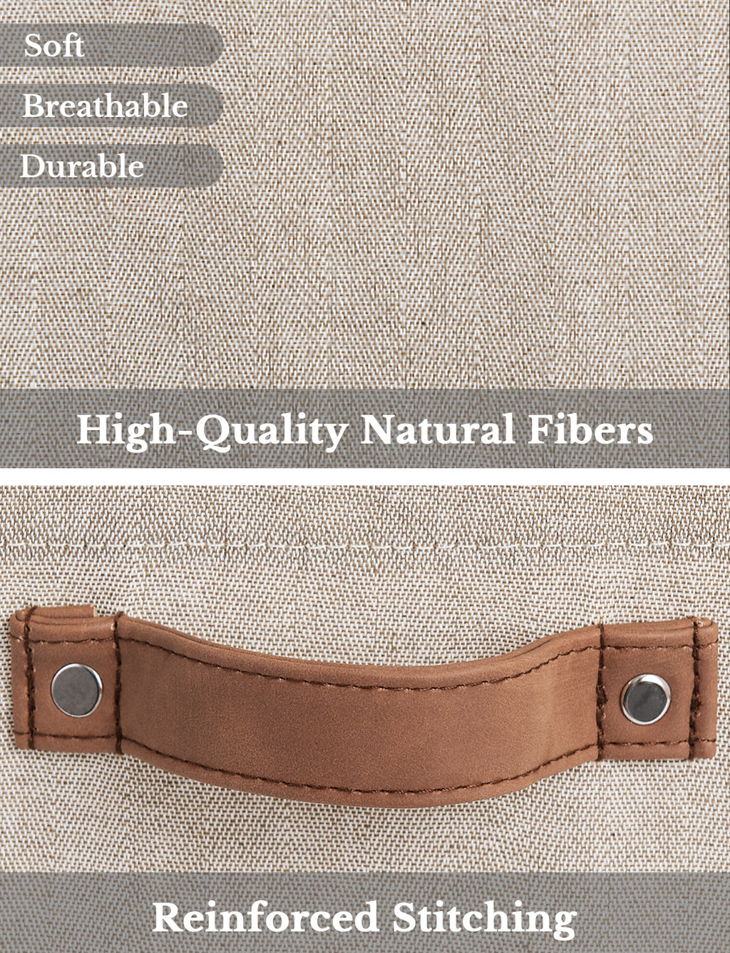 13x13 Inches Storage Cube, Fabric Storage Bins with PU Handles