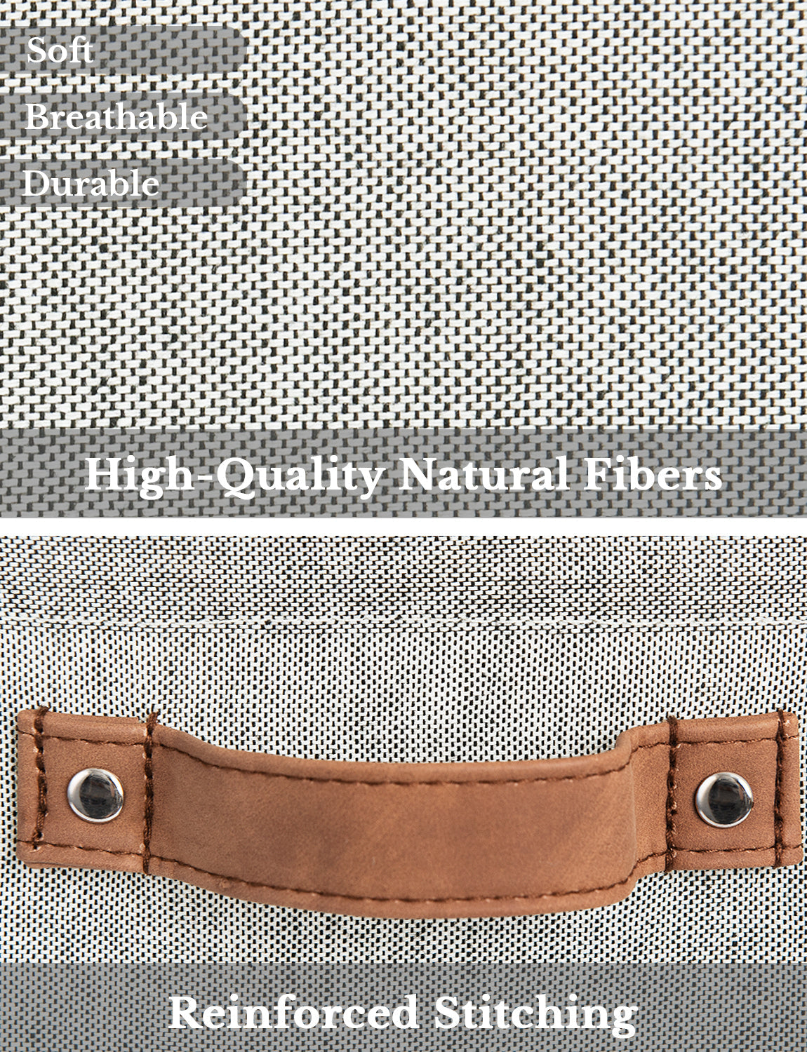 13x13 Inches Storage Cube, Fabric Storage Bins with PU Handles