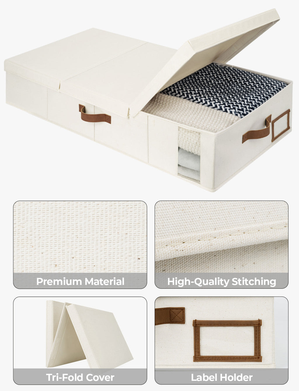 Under Bed Storage Bins with Lids, 2 Pack