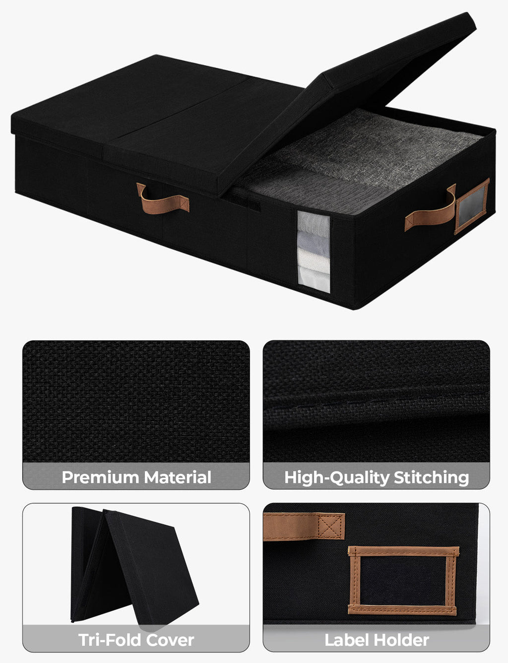 Under Bed Storage Bins with Lids, 2 Pack