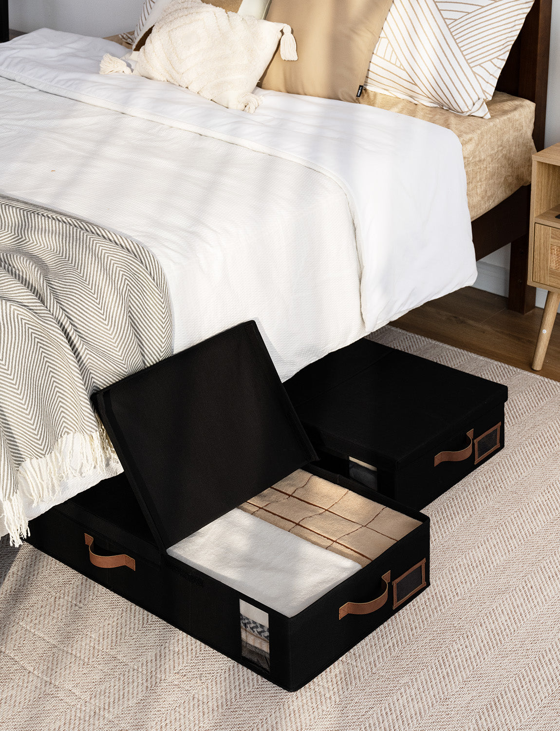 Under Bed Storage Bins with Lids, 2 Pack