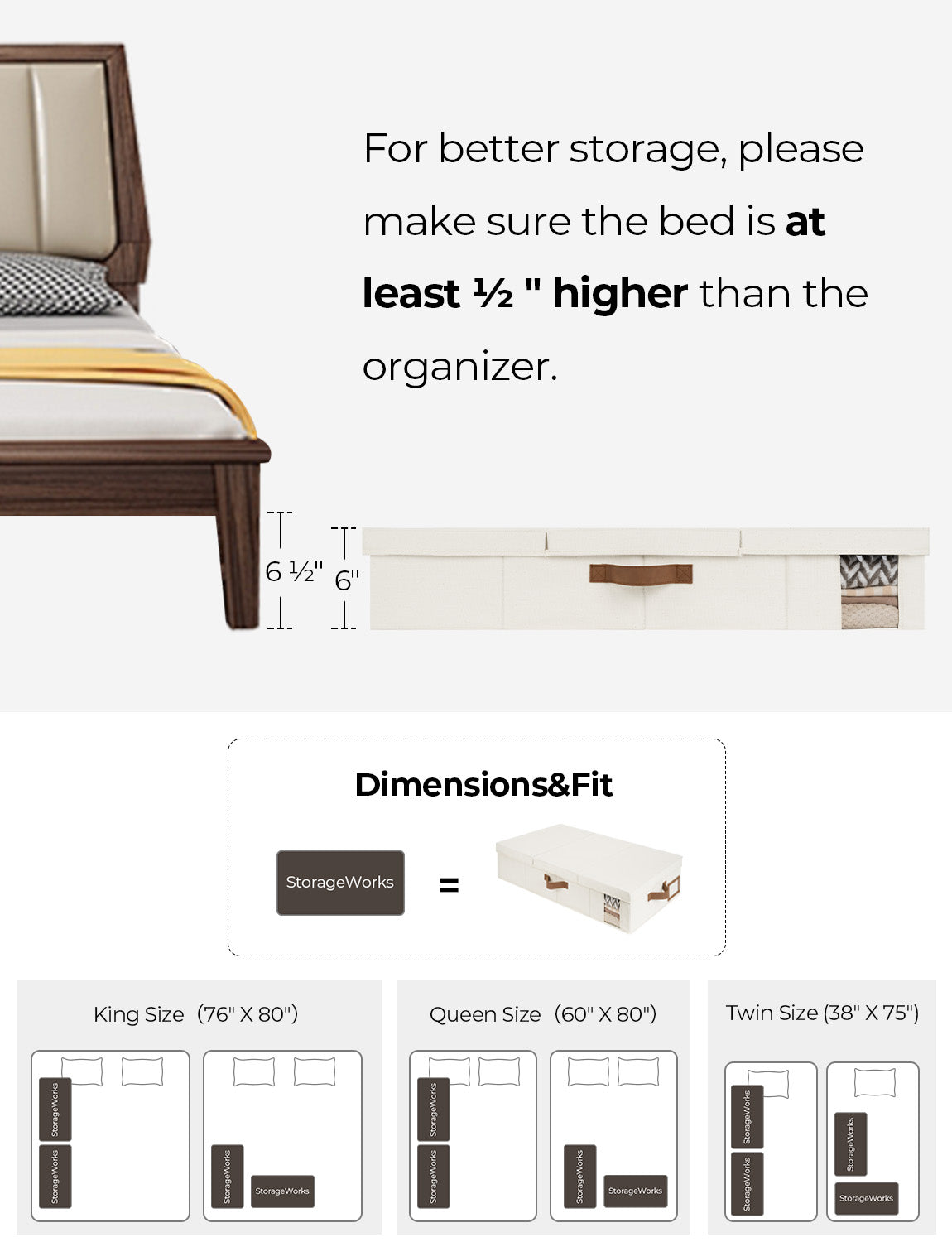 Under Bed Storage Bins with Lids, 2 Pack