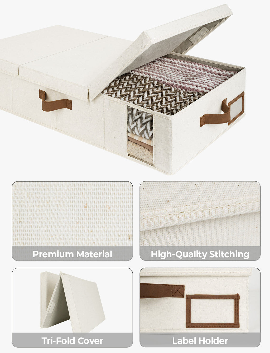 Under Bed Storage Bins with Lids, 2 Pack