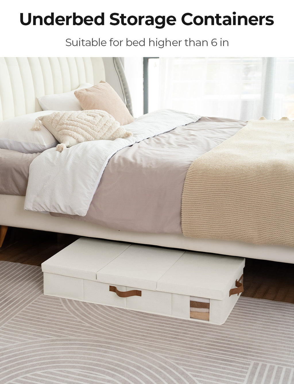 Under Bed Storage Bins with Lids, 2 Pack