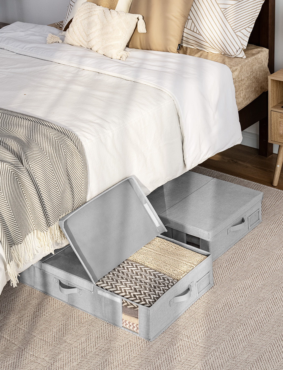 Under Bed Storage Bins with Lids, 2 Pack