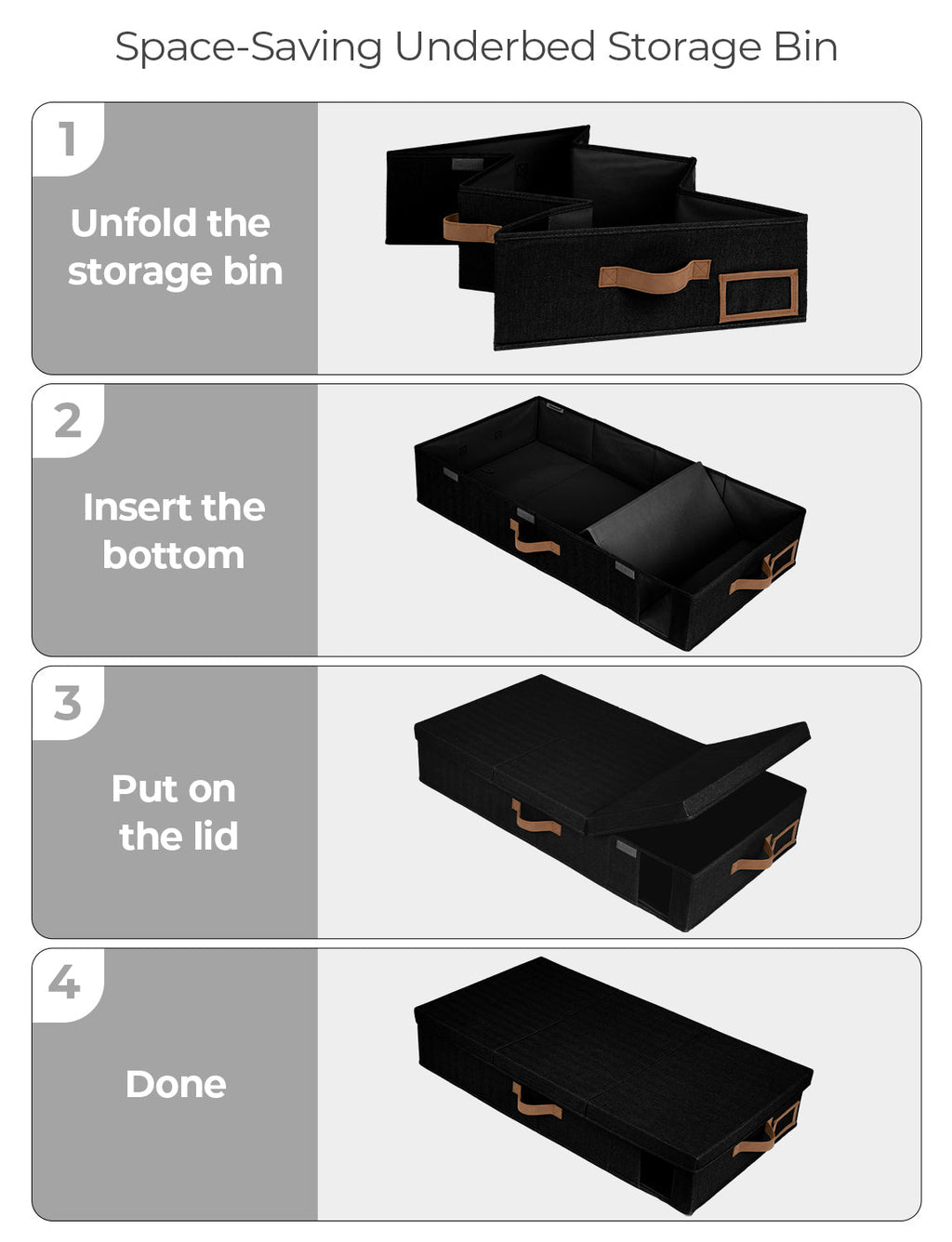 Under Bed Storage Bins with Lids, 2 Pack