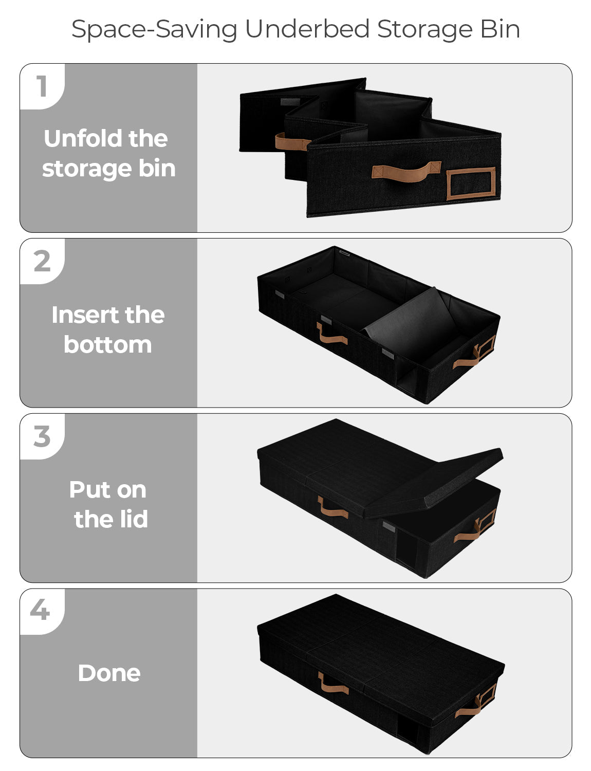 Under Bed Storage Bins with Lids, 2 Pack