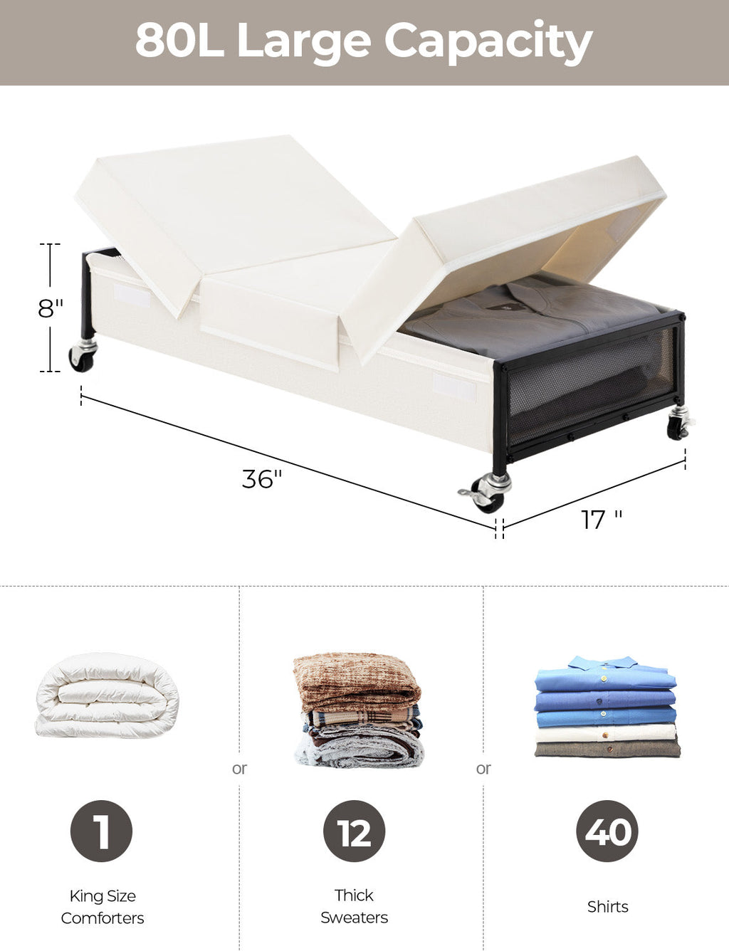 Under Bed Storage with Wheels