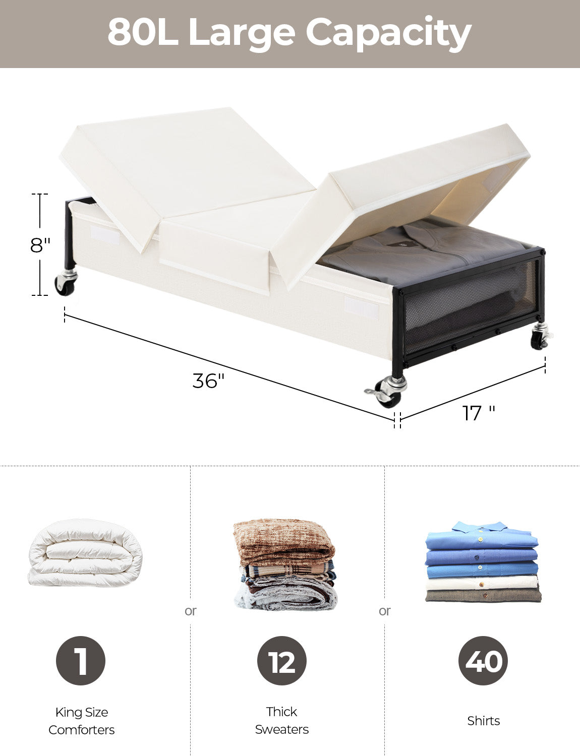 Under Bed Storage with Wheels