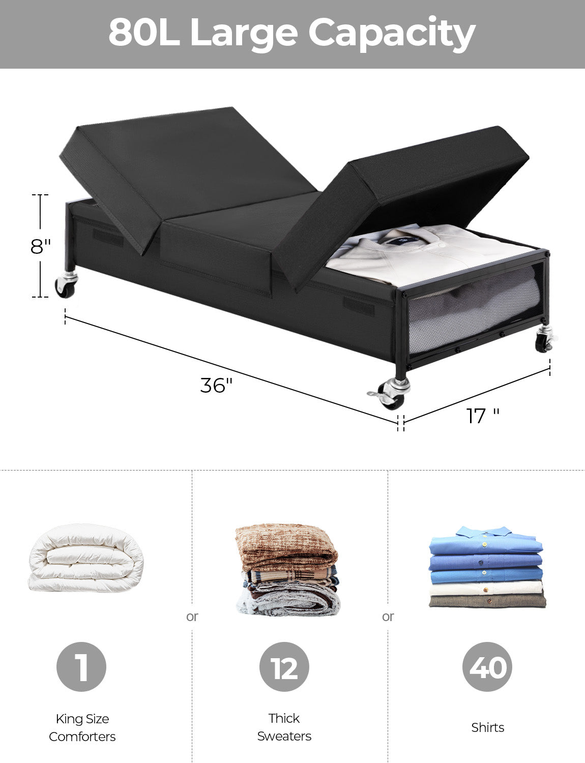 Under Bed Storage with Wheels