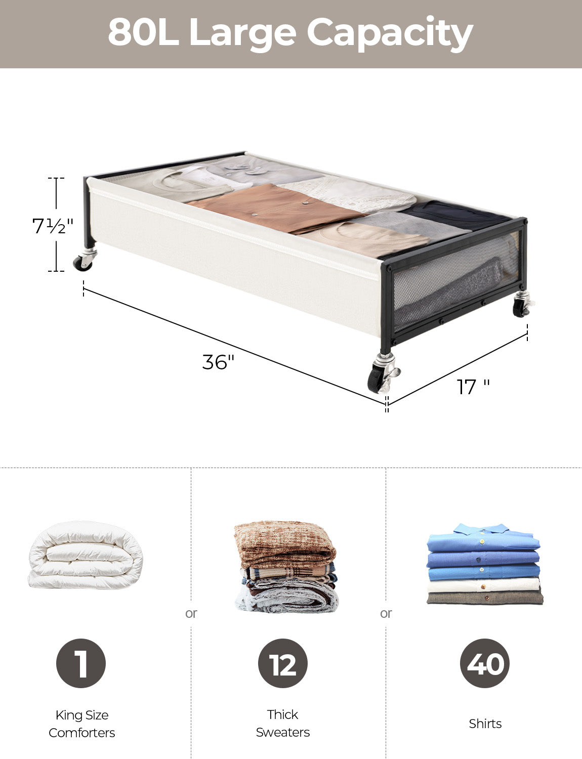 Under Bed Storage with Wheels