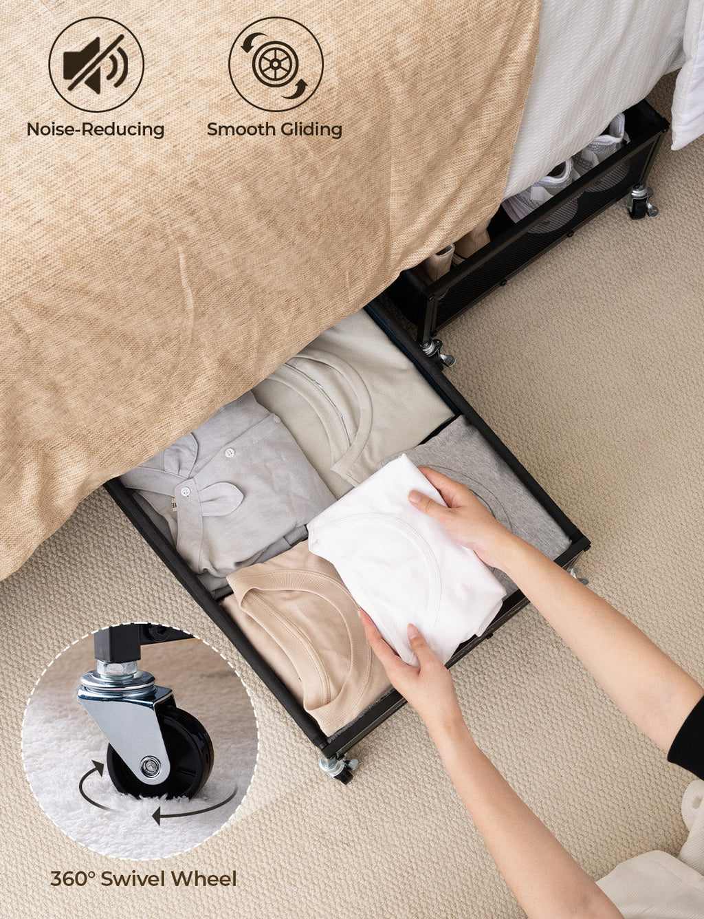 Under Bed Storage with Wheels