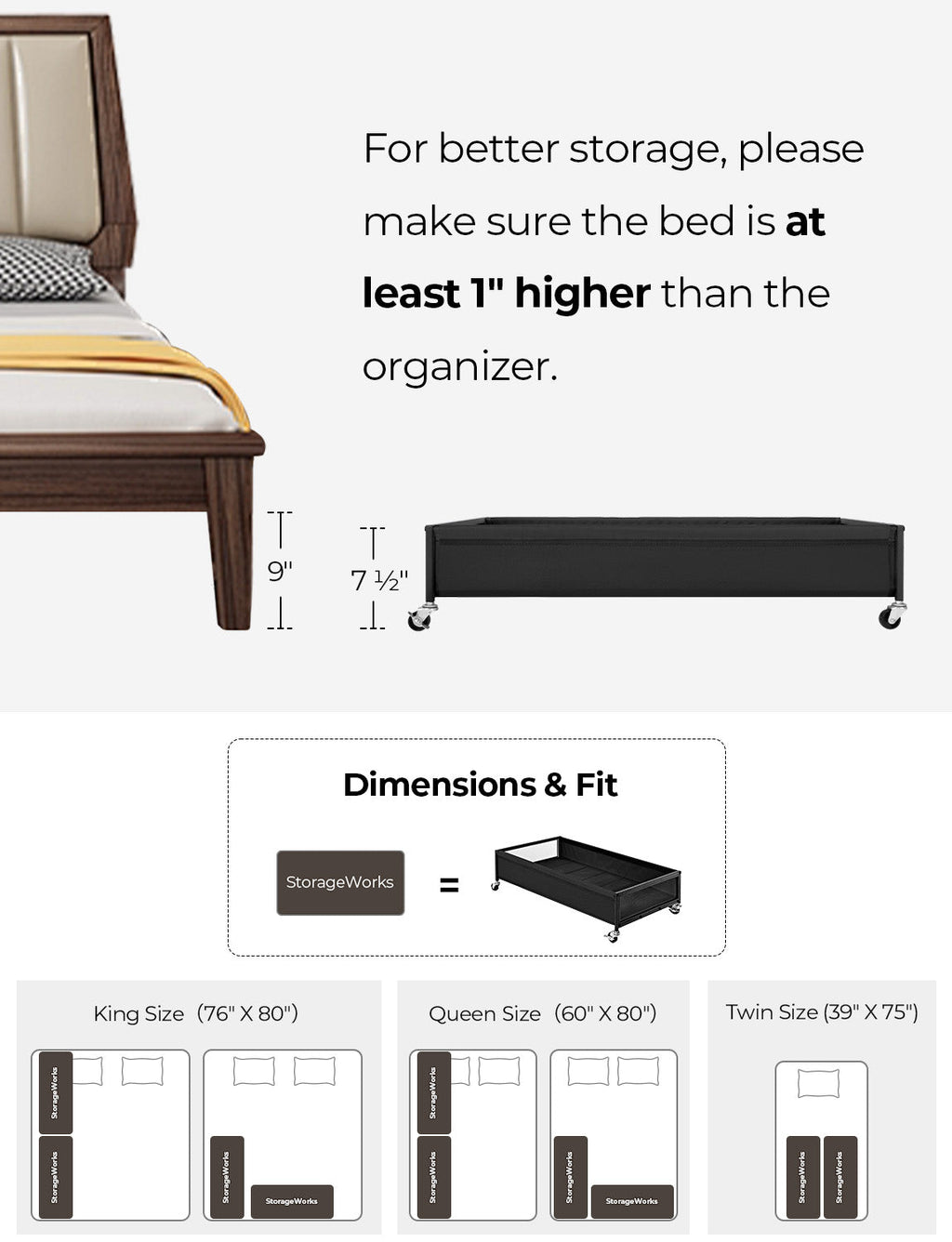 Under Bed Storage with Wheels